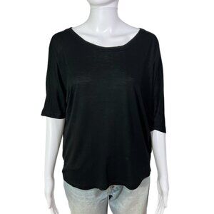 PRE-OWNED - Vince Black Oversize Short Sleeve Rayon T-Shirt Size Small